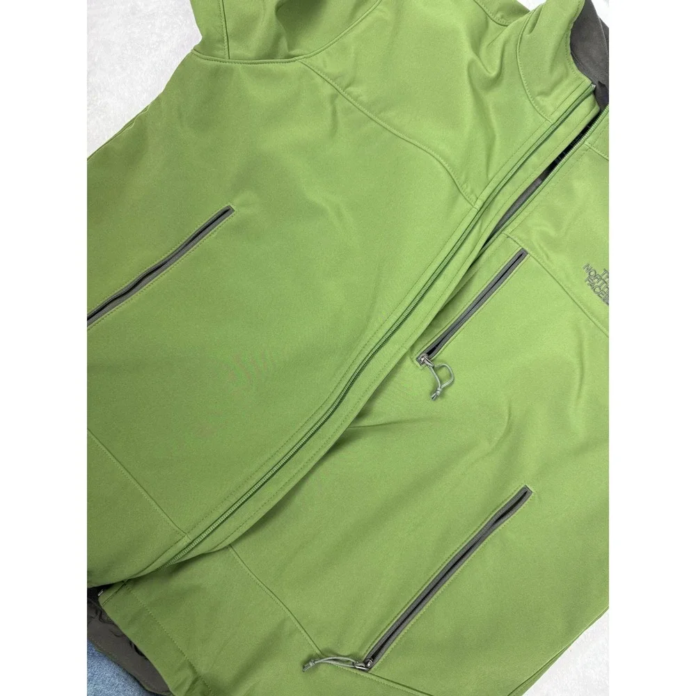 The North Face Mens XXL Green Apex Bionic Softshell Fleece Lined Jacket Full Zip